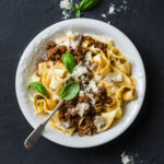 Slow cooked goat ragout with pappardelle